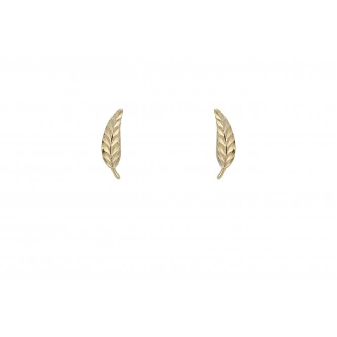 Yellow Gold Feather Stud Earrings GE2431Elements GoldGE2431