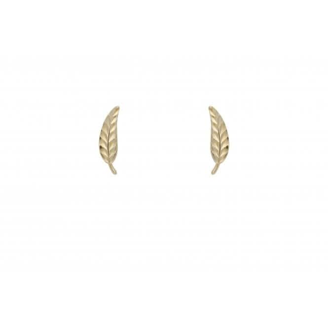 Yellow Gold Feather Stud Earrings GE2431Elements GoldGE2431