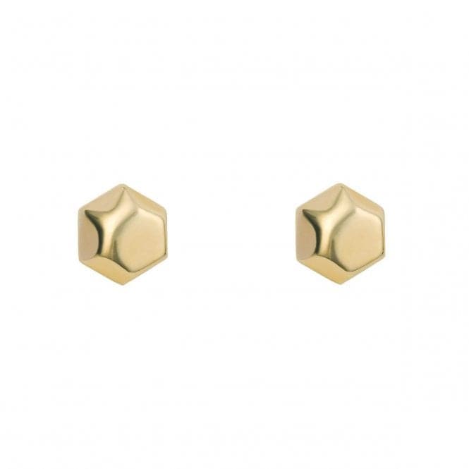 Yellow Gold Hexagon Flat Top Stud Earrings GE2429Elements GoldGE2429