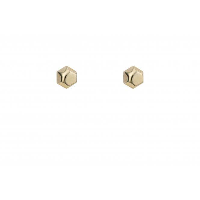 Yellow Gold Hexagon Flat Top Stud Earrings GE2429Elements GoldGE2429