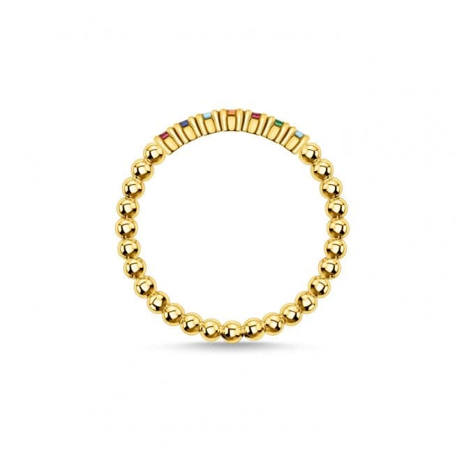 Yellow Gold Multicolour Dot Stacking Ring TR2323 - 488 - 7Thomas Sabo Charm Club CharmingTR2323 - 488 - 7 - 48