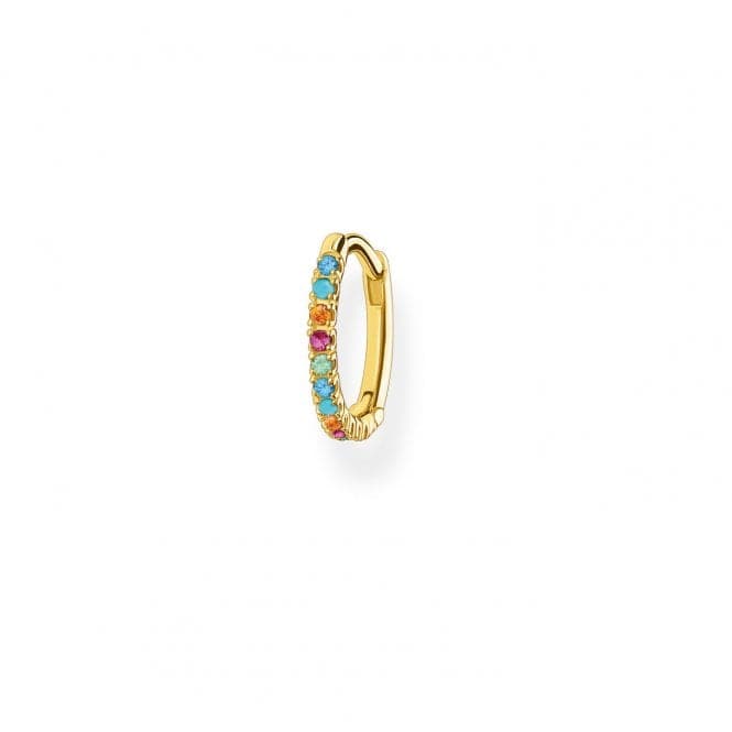 Yellow Gold Multicolour Small Hoop Single Earring 13.5mm CR659 - 488 - 7Thomas Sabo Charm Club CharmingCR659 - 488 - 7