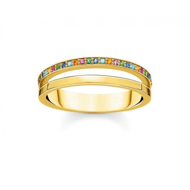 Yellow Gold Multicolour Stone Double Ring TR2316 - 488 - 7Thomas Sabo Charm Club CharmingTR2316 - 488 - 7 - 48