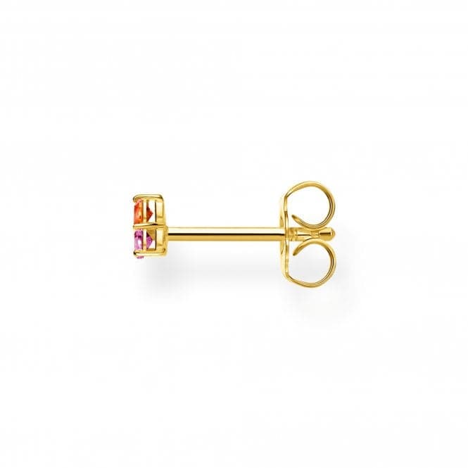 Yellow Gold Multicolour Triangle Single Ear Stud H2138 - 488 - 7Thomas Sabo Charm Club CharmingH2138 - 488 - 7