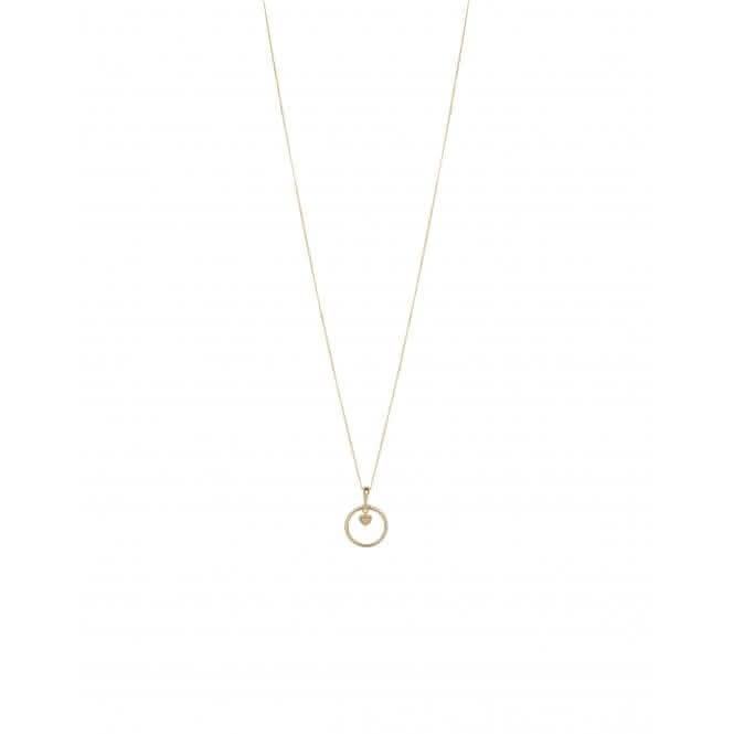 Yellow Gold Open Circle with Diamond mini Heart Pendant GP2338Elements GoldGP2338