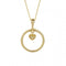 Yellow Gold Open Circle with Diamond mini Heart Pendant GP2338Elements GoldGP2338