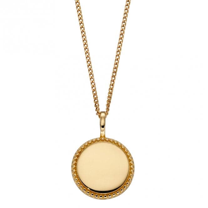 Yellow Gold Plated Engravable Disc with Millegrain Edge P5001BeginningsP5001