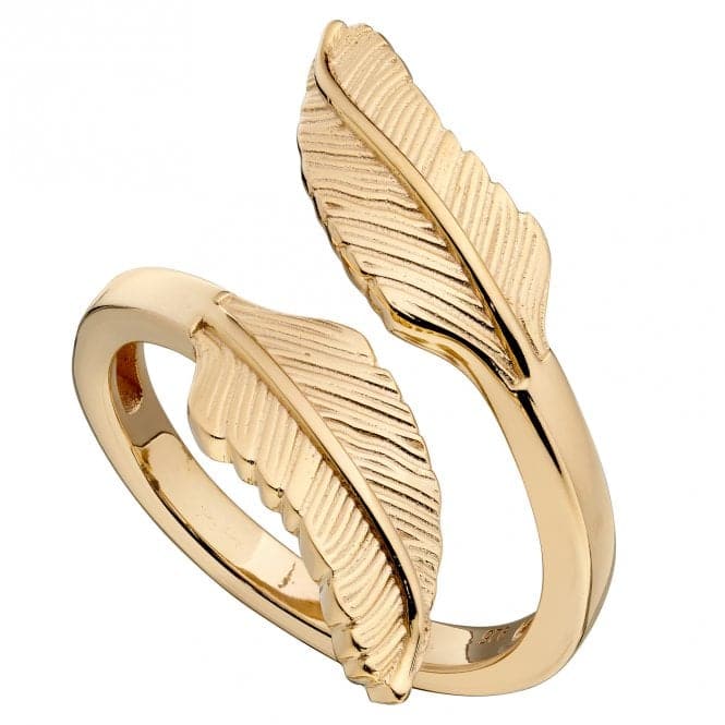 Yellow Gold Plated Feather Wrap Around Ring R3776BeginningsR3776 50