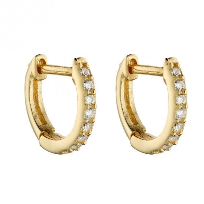 Yellow Gold Plated Hoop Earrings with Zirconia E6049CBeginningsE6049C