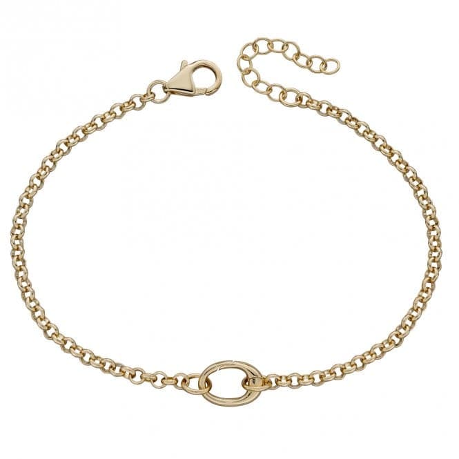 Yellow Gold Plated Single Link Charm Bracelet B5314BeginningsB5314