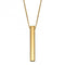 Yellow Gold Plated Vertical Engravable Bar Necklace N4425BeginningsN4425