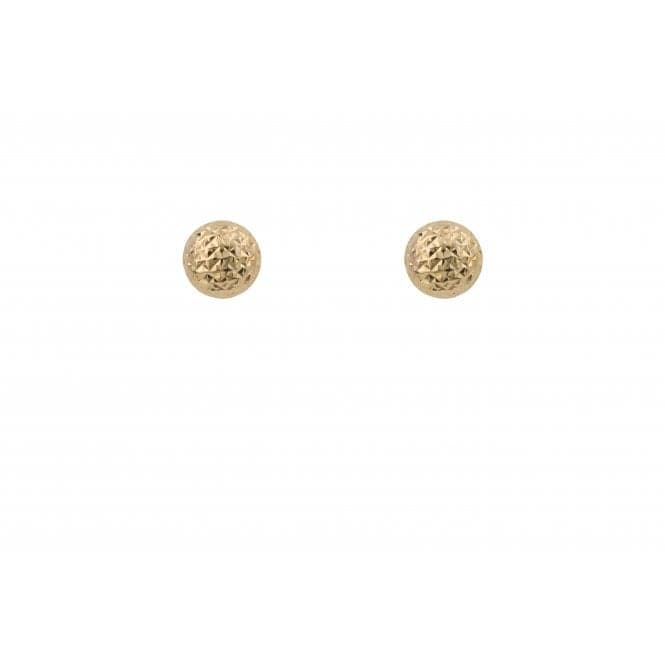 Yellow Gold Round Textured Stud Earrings GE2427Elements GoldGE2427