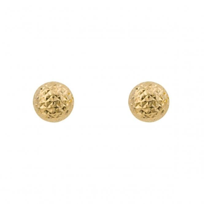 Yellow Gold Round Textured Stud Earrings GE2427Elements GoldGE2427