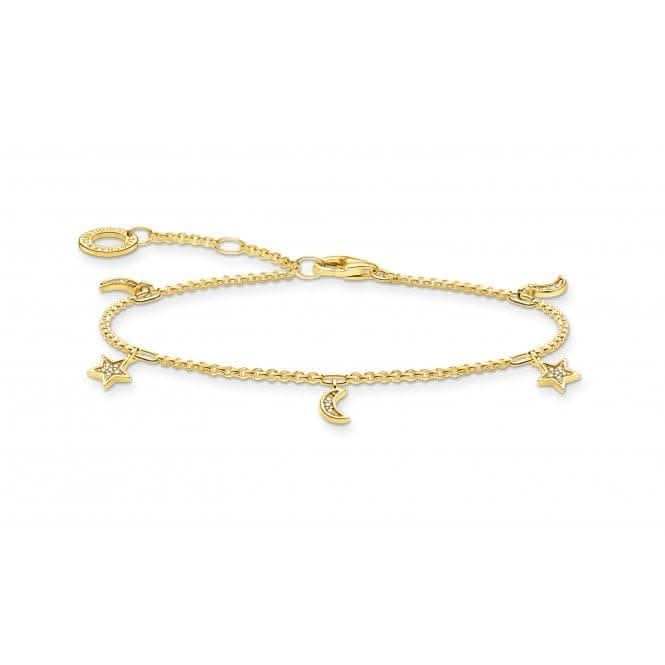 Yellow Gold Star &amp; Moon Bracelet A1994 - 414 - 14 - L19vThomas Sabo Charm Club CharmingA1994 - 414 - 14 - L19v