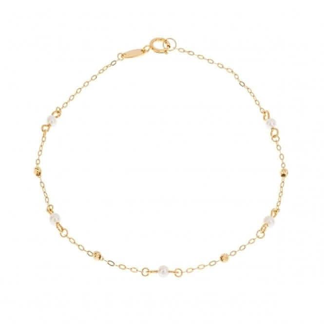 Yellow Gold Trace Pearl Bracelet GB518WElements GoldGB518W