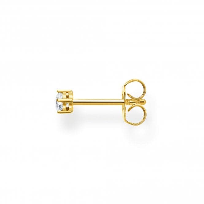 Yellow Gold Zirconia Claw Setting Single Ear Stud H2135 - 414 - 14Thomas Sabo Charm Club CharmingH2135 - 414 - 14