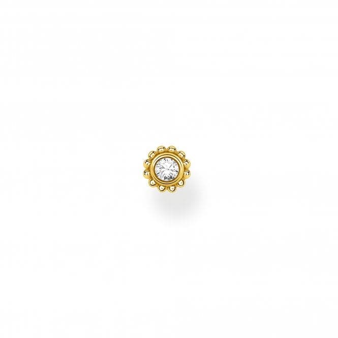 Yellow Gold Zirconia Flower Single Ear Stud H2137 - 414 - 14Thomas Sabo Charm Club CharmingH2137 - 414 - 14