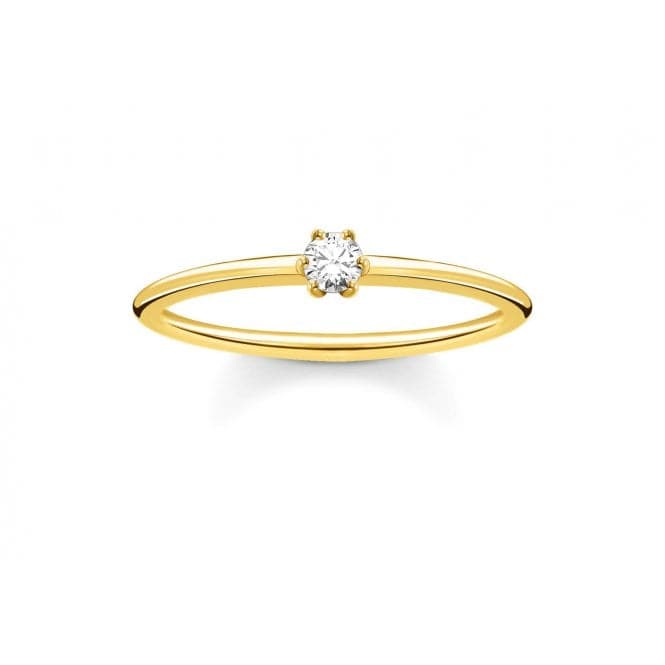 Yellow Gold Zirconia Solitaire Stacking Ring TR2312 - 414 - 14Thomas Sabo Charm Club CharmingTR2312 - 414 - 14 - 48