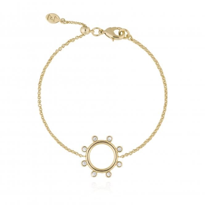 Zahra Gold Zirconia Hoop 19cm Adjustable Bracelet 4455Joma Jewellery4455