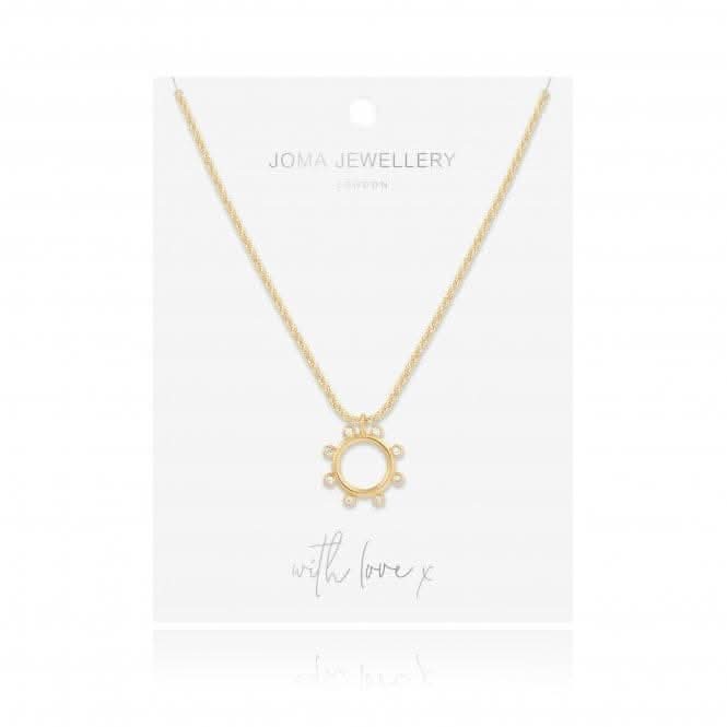 Zahra Gold Zirconia Hoop Necklace 46cm + 5cm Extender Necklace 4454Joma Jewellery4454