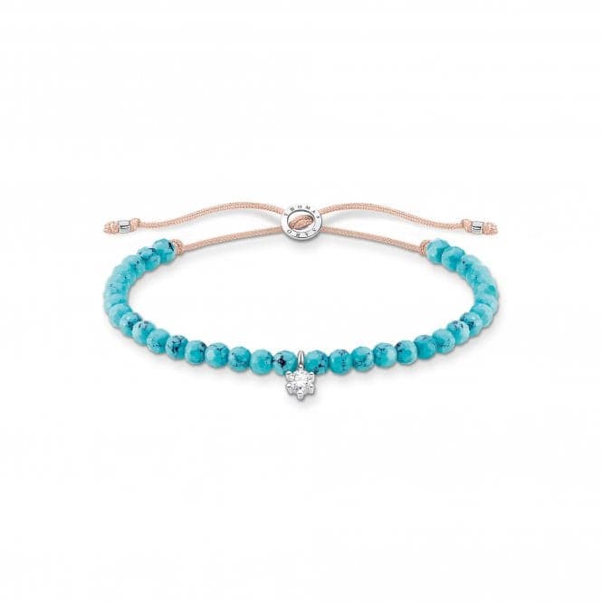 Zirconia And Turquoise Beaded Tie Bracelet A1987 - 905 - 17 - L20vThomas Sabo Charm Club CharmingA1987 - 905 - 17 - L20v