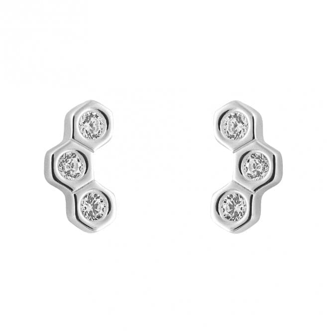 Zirconia Honeycomb Stud Earrings E6277CBeginningsE6277C
