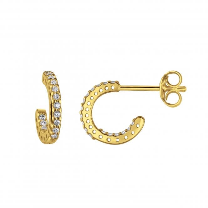 Zirconia Huggie Hoop 10mm Gold Plated Earrings 3523GCZDew3523GCZ