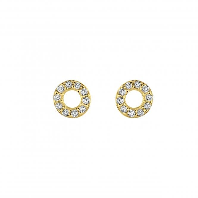 Zirconia Mini Open Circle Gold Plated Stud Earrings 3547GCZDew3547GCZ
