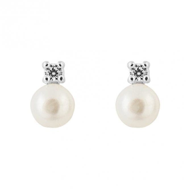 Zirconia Pearl Stud Earrings E6236WBeginningsE6236W