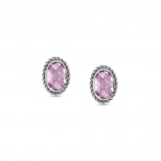 Zircons Oval Rich Setting Pink Earrings 027801/003Nominations027801/003