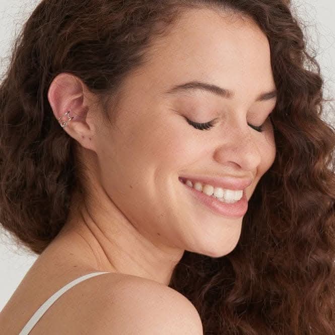Silver Knot Ear Cuff E029-03H