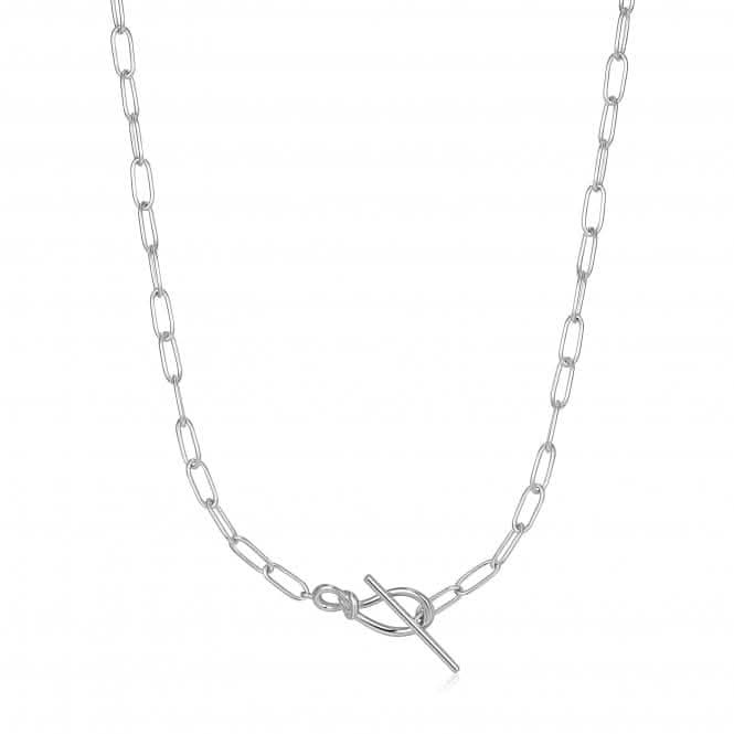Silver Knot T Bar Chain Necklace N029-01H