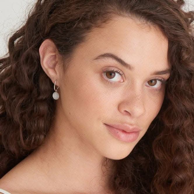 Sunbeam Emblem Silver Huggie Hoop Earrings E030-05H