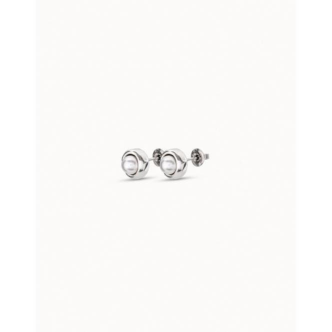 Ego White Crystal Pearl Shell Earrings